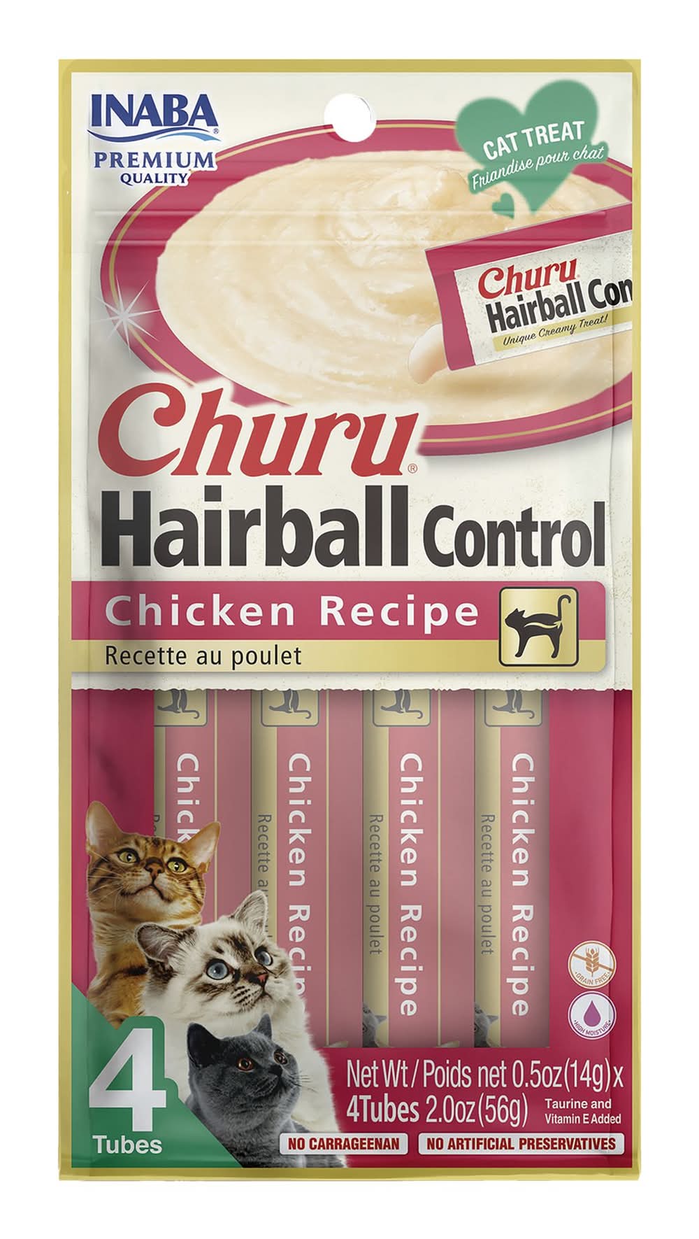 Inaba Churu Lickable Cat Treat - Hairball Control - Chicken (Flavor: Chicken)