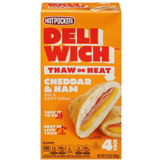 Hot Pockets Deli Wich Cheddar & Ham Sandwiches (4 ct)
