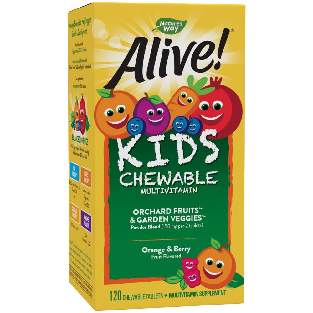 Alive! Children'S Chewable Multivitamin - Orange & Berry (120 Chewables)