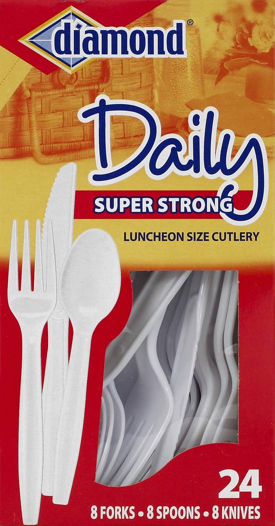 Diamond Daily Super Strong Luncheon Size Cutlery Combo (24 ct)
