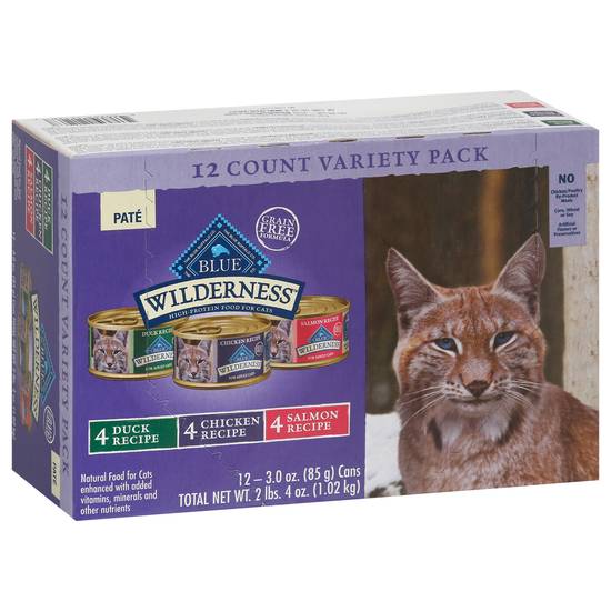Blue Buffalo Wilderness Pate Variety pack Cat Food (12 ct)