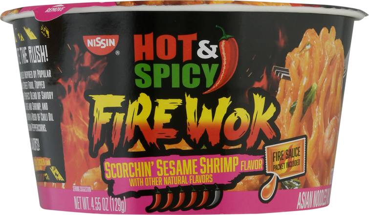 Nissin Fire Wok Scorchin' Sesame Shrimp Asian Noodles