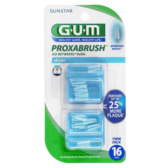 Gum Proxabrush Go-Betweens Interdental Brush Refills, Wide - 16 ct