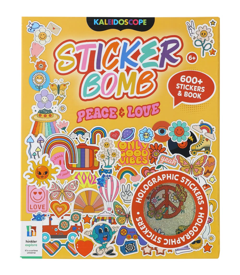 Kaleidoscope Sticker Bomb Book Love Peace
