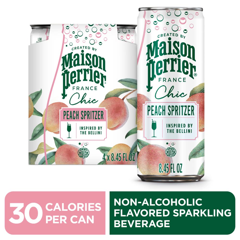 Maison Perrier Chic Spritzer, Peach (4 x 8.45 fl oz)