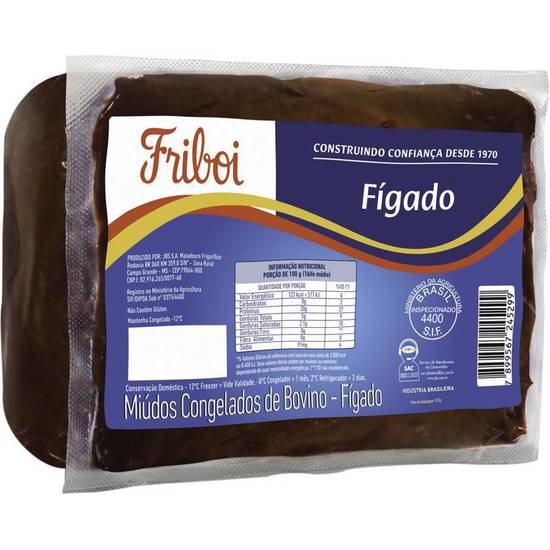 Friboi fígado bovino congelado (embalagem: 6 kg aprox)