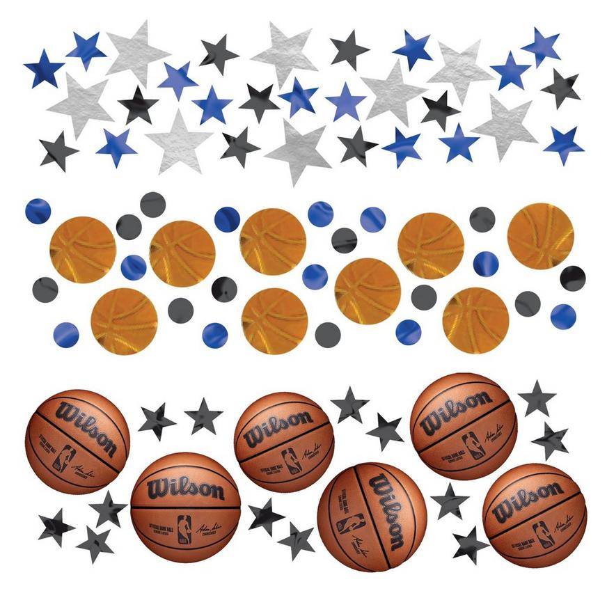 Wilson Basketball Cardstock Foil Confetti, 1.2oz