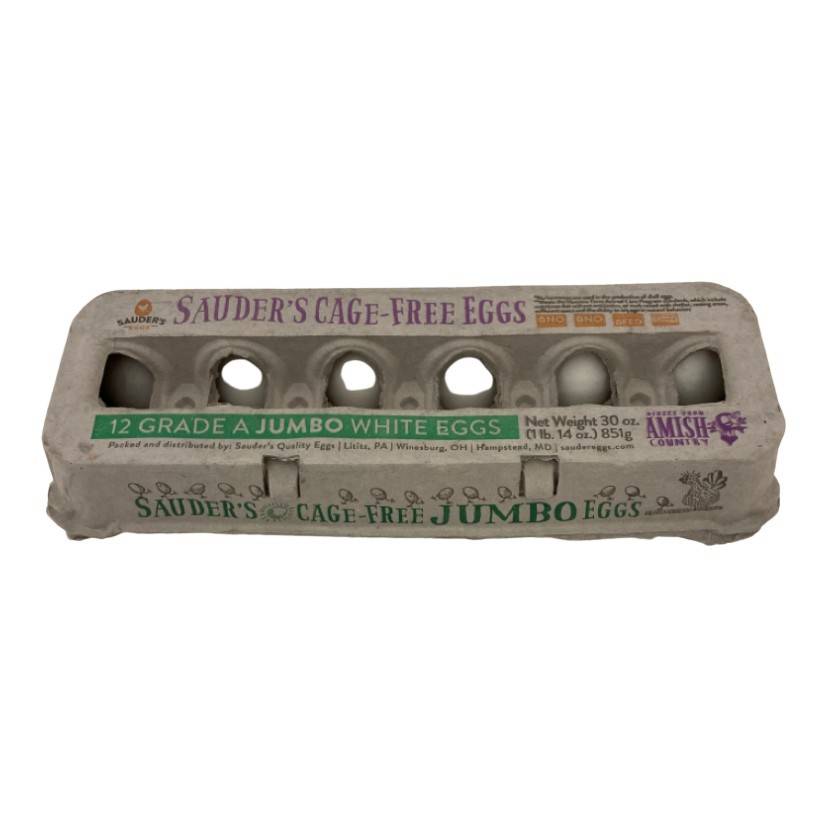 Sauder's Cage-Free Jumbo White Eggs (30 oz, 12 ct)