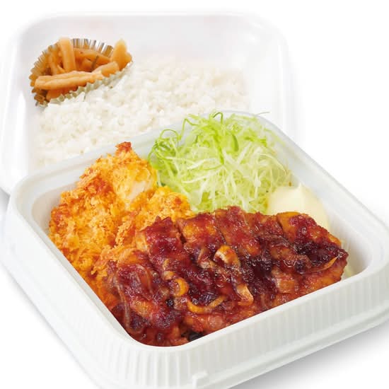 トンテキとチキンカツ弁当