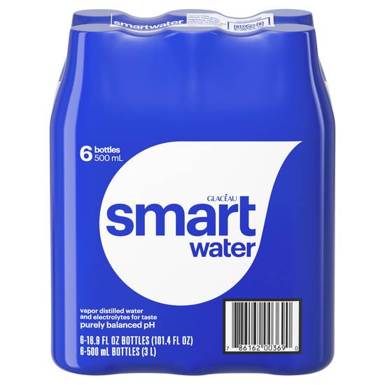Smartwater Vapor Distilled Water (6 ct, 16.9 fl oz)