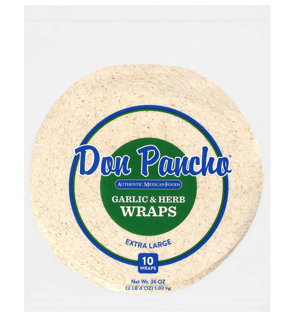 Don Pancho Extra Large Garlic & Herb Wraps (2.25 lbs)
