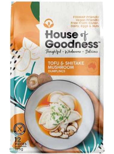 House Of Goodness Tofu & Shiitake Mushroom Dumplings (275g, 12 pack)