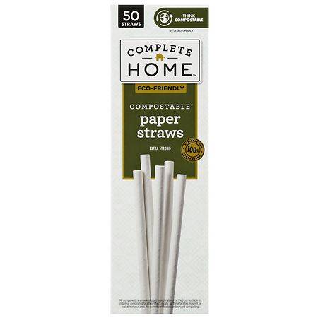 Complete Home Compostable Paper Straw 7.76 in x 0.217 in - 50.0 ea