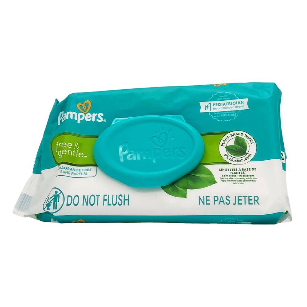 Pampers Free & Gentle Fragrance Free Plant Based Wipes (52 ct)