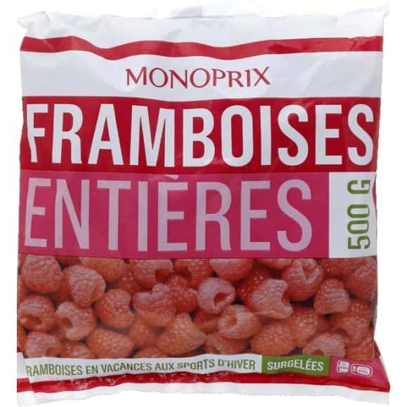 Monoprix Framboises Entières, Surgelés Le Sachet De 500G