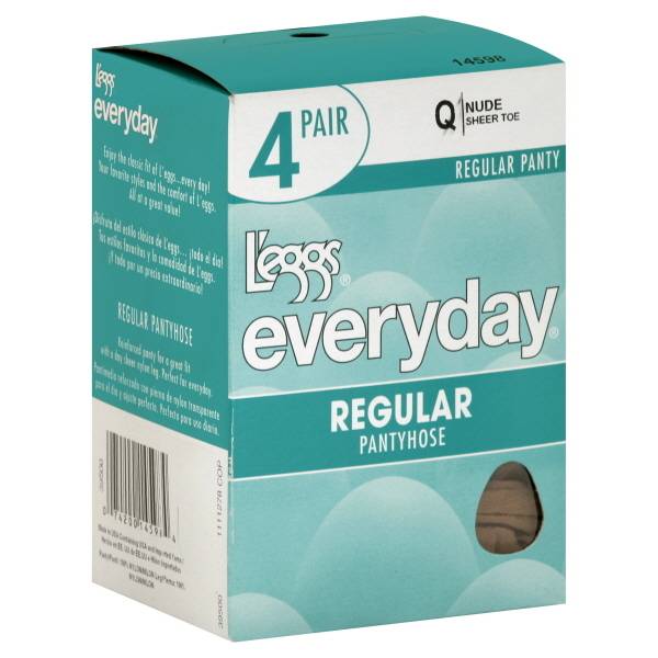 L'eggs Everyday Regular Pantyhose Nude Sheer Toe Q ( 4 ct )