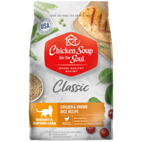 Chicken Soup for the Soul Classic WEIGHT & MATURE CARE CAT- CHICKEN & BROWN RICE RECIPE CAT 13.5LB 6.1kg 13176