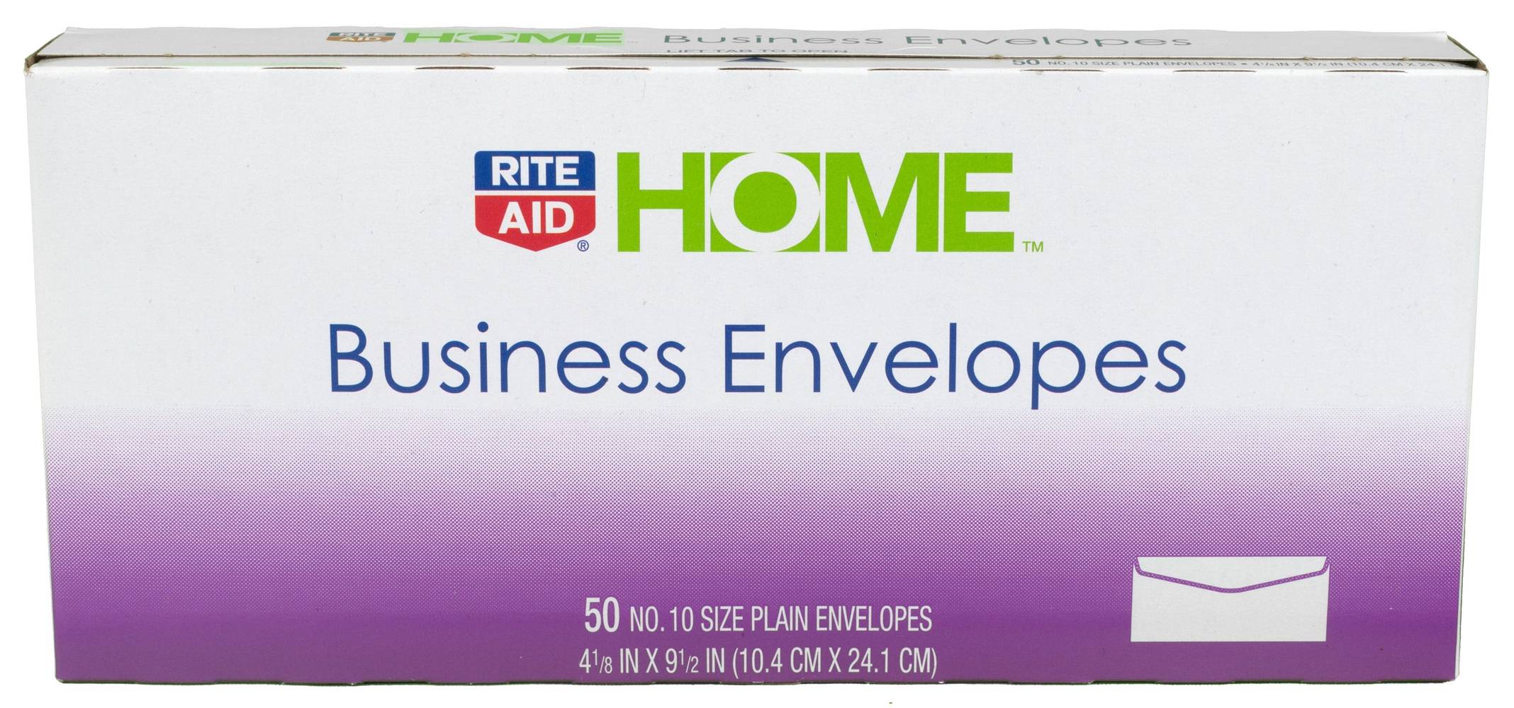 Rite Aid Business Plain Envelopes, 10.4 CM x 24.1 CM (50 ct)