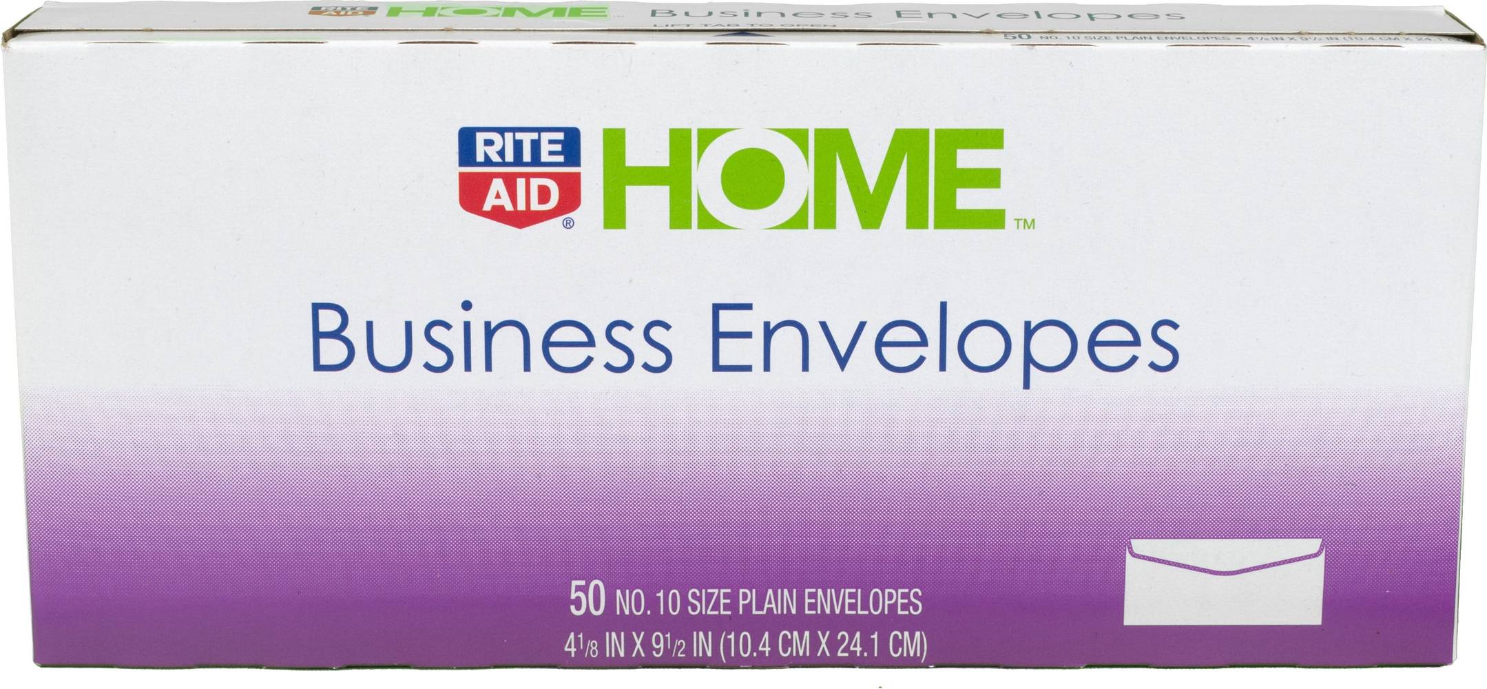 Rite Aid Business Plain Envelopes, 10.4 CM x 24.1 CM (50 ct)