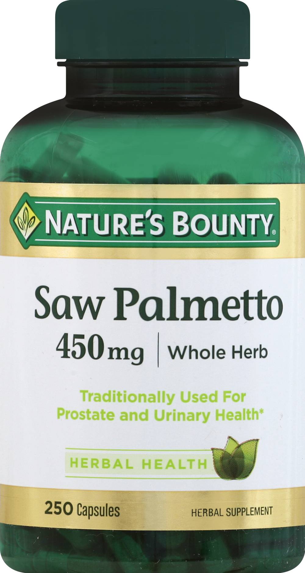 Nature's Bounty Saw Palmetto 450 mg Herbal Supplement Capsules