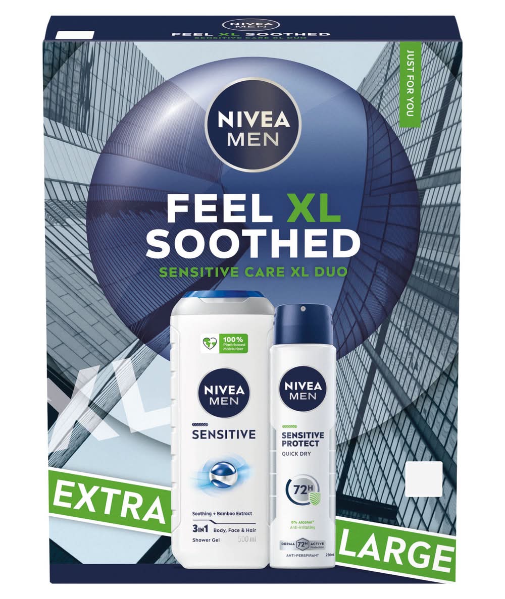 Nivea Men, Feel Xl Soothed Sensitive Care Duo Gift Set (2 pack)