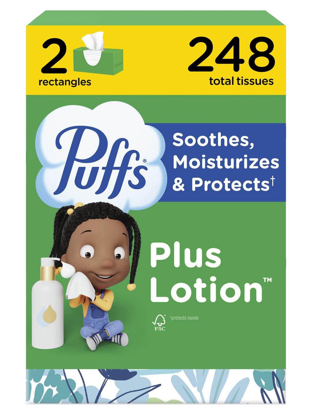 Puffs Plus Lotion Facial Tissue, 8.4x8.2 in (2 x 124 ct)