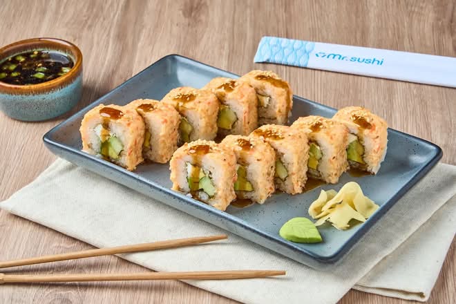 Sushi Baby Maki - Baby Squid, Salsa Tare y Queso Crema