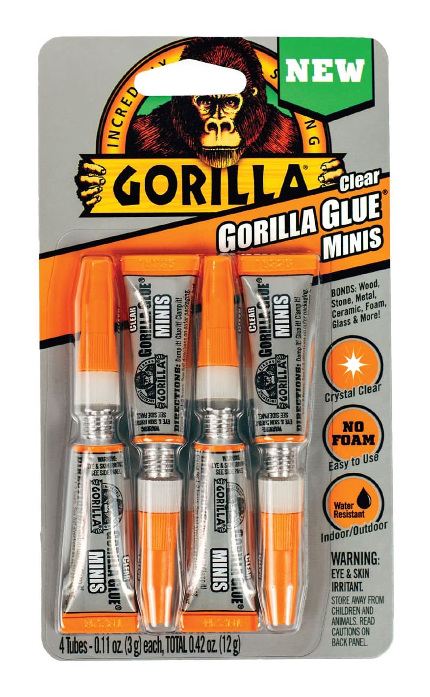 Gorilla High Strength Glue Clear All Purpose Adhesive 4 Pk