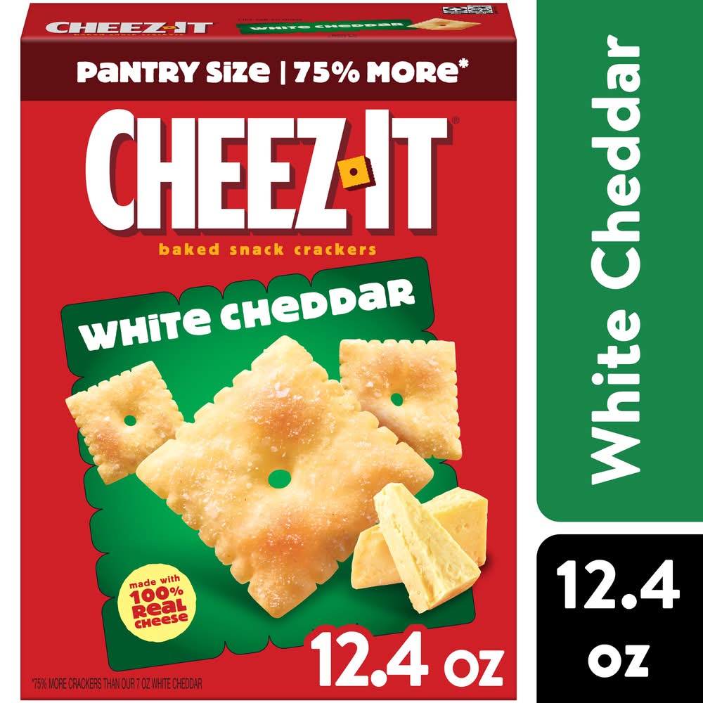 Cheez-It Pantry Size Baked Snack Crackers, White Cheddar (12.4 oz)