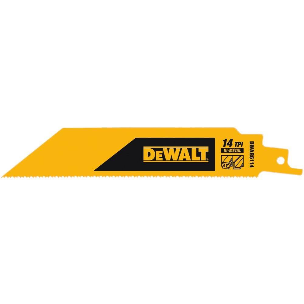 DEWALT Bi-metal 6-in 14 Tpi Wood Cutting Reciprocating Saw Blade | DWAR6114N25