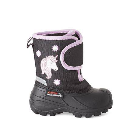 George Toddler Girls'' Unicorn Winter Boots (Color: Black, Size: 10)