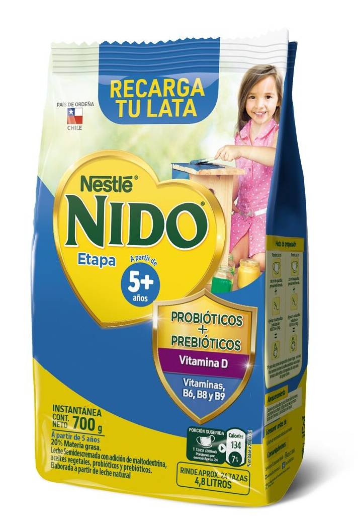 Leche en Polvo Semidescremada 800 Nido 5+ NIDO