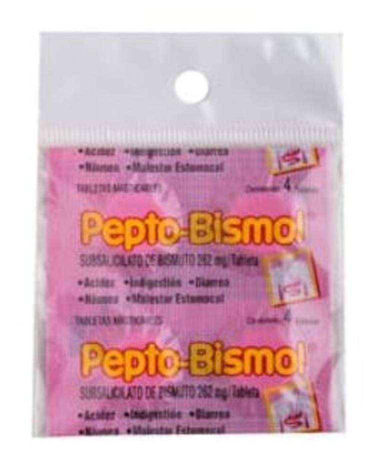 Pepto-Bismol · Subsalicilato de bismuto tabletas 262.4 mg, anís (4 un)