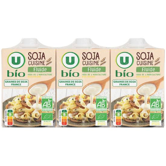 U - Soja cuisine fluide (3 pièces, 200 ml)