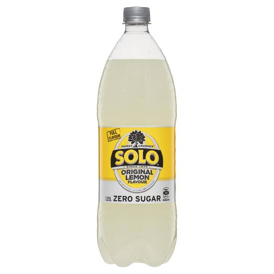Solo Zero Sugar Extreme Lemon Soft Drink Bottle 1.25L