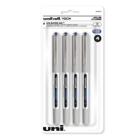 Uniball Vision Fine Pen, Blue (4 ct)