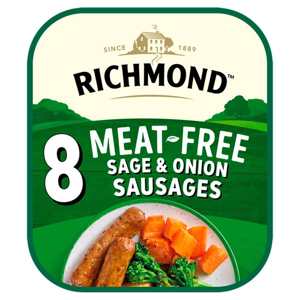Richmond Meat Free Vegan Sage & Onion Sausages x8 304g
