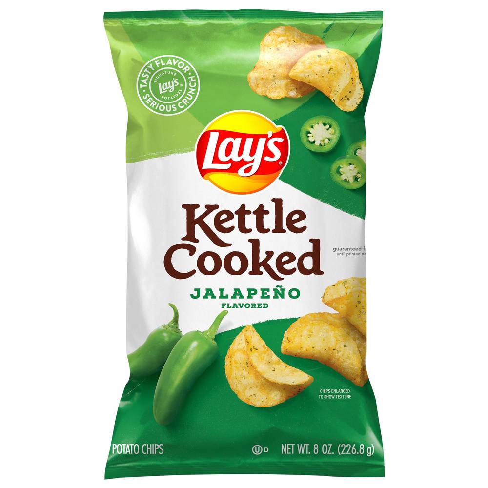 Lay's Kettle Cooked Potato Chips, Jalapeno (8 oz)