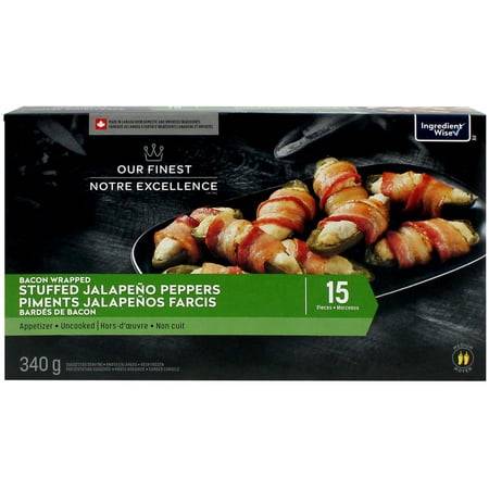 Our Finest Bacon Wrapped Stuffed Jalapeño Peppers (15 units)