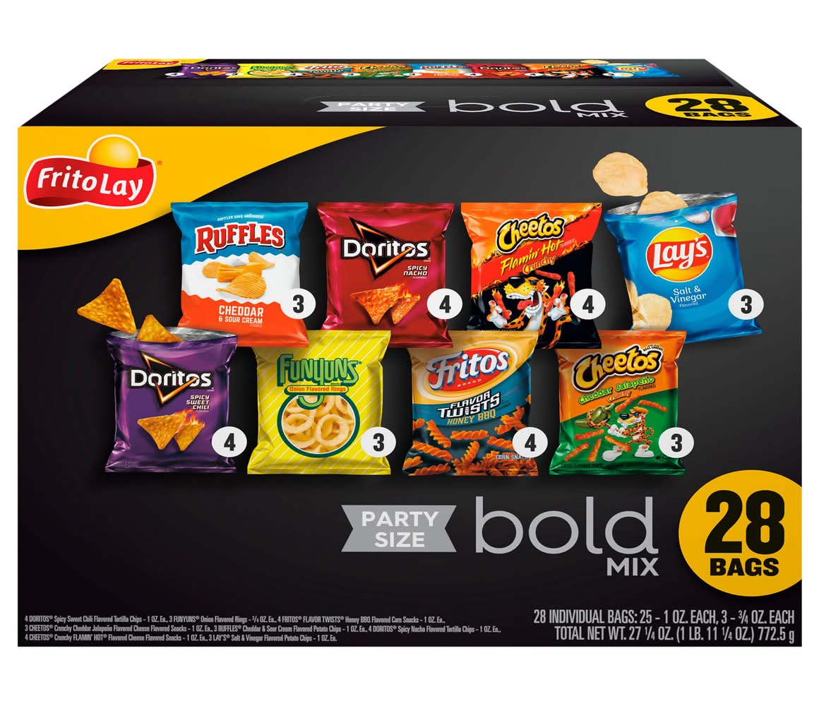 Frito-Lay Snacks Bold Mix Party Size Variety pack (27.25 oz, 28 ct)