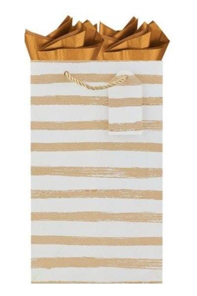 The Gift Wrap Company Golden Stripe Bag