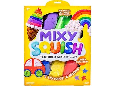 Mixy Squish Rainbow Textured Air-Dry Clay Kit, Assorted (6 ct)