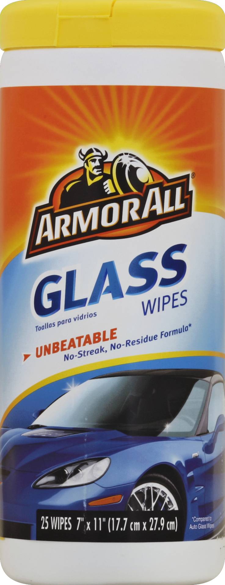 Armor All Unbeatable Glass Wipes, 7 x 11 in (25 ct)