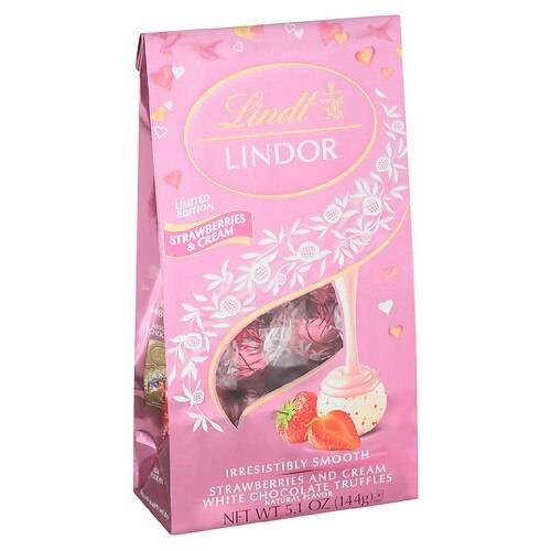 Order Lindor Valentine's Strawberry & Cream Truffles Bag - 5.1 oz food online from Walgreens store, Monroe on bringmethat.com