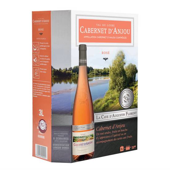 La Cave d'Augustin Florent - Vin rosé val de Loire AOP cabernet d'anjou (4 pièces, 750 ml)