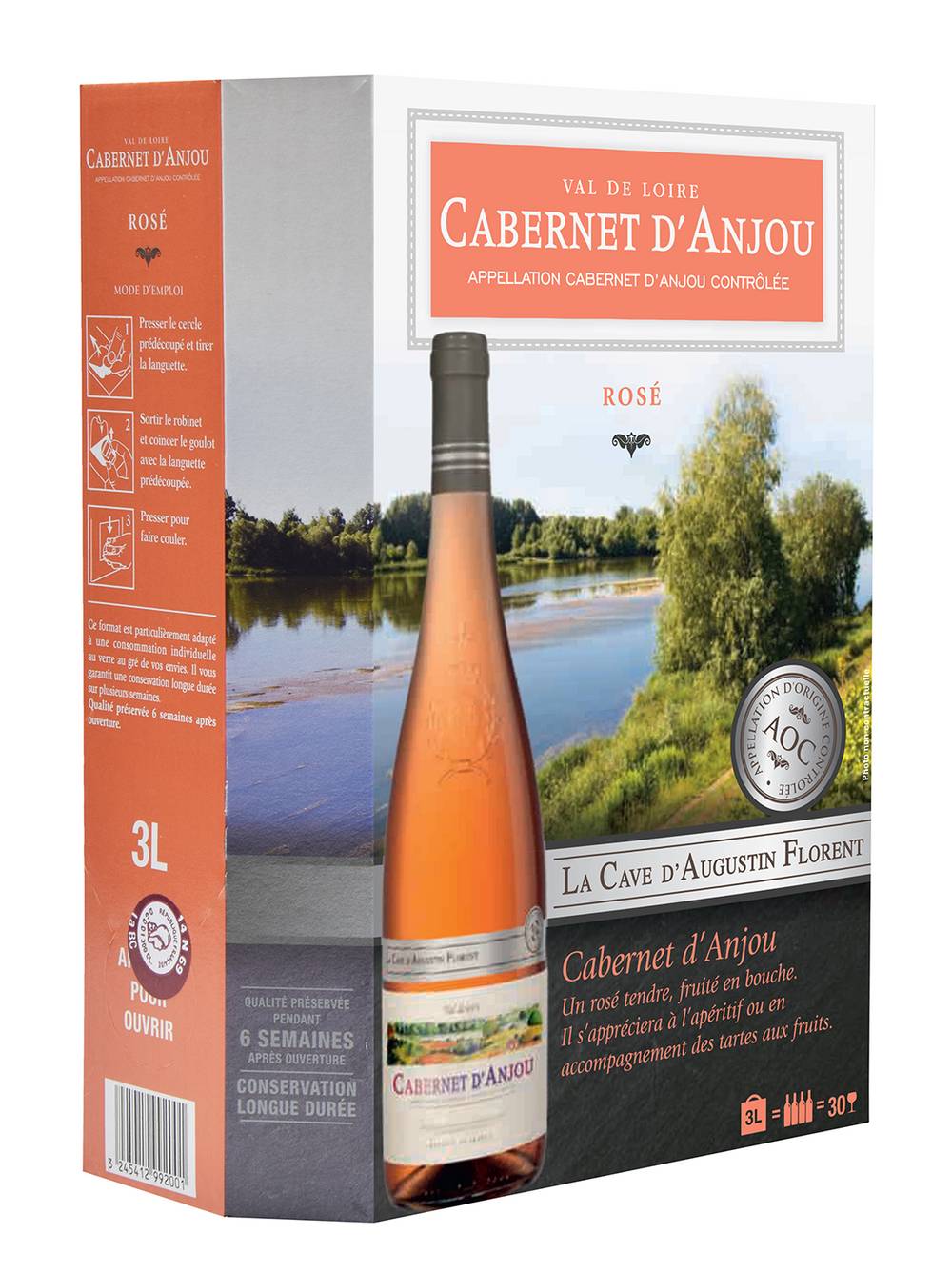 La Cave d'Augustin Florent - Vin rosé val de loire aop cabernet d'anjou (4 x 750ml)