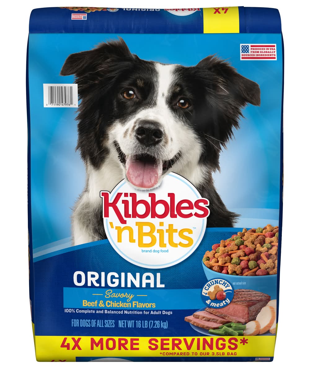 Kibbles 'n Bits Original Dry Dog Food, Assorted, All breeds (16 lbs)