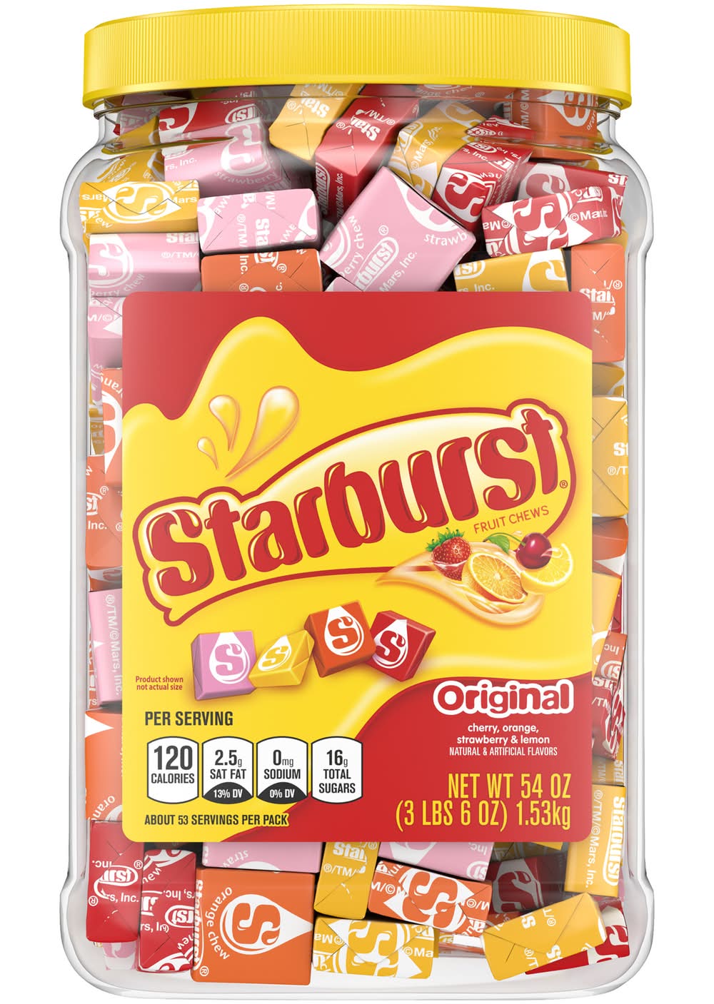 Starburst Original Fruit Chews Candy Jar (54 oz, 53 ct)