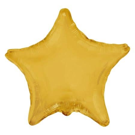 INFLATED Shaped Heart/Star Mylar Balloon 17in Gold