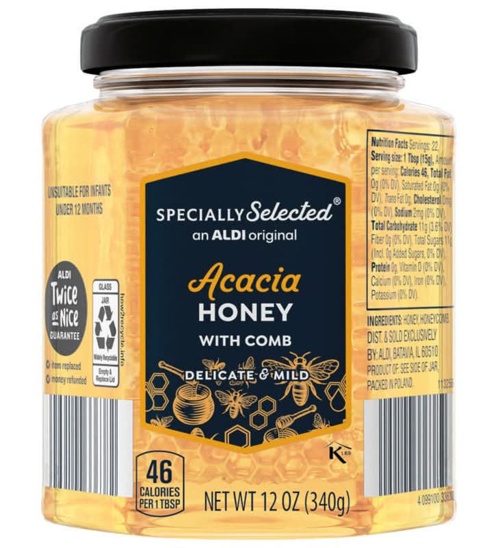 Specially Selected Acacia Honey With Honeycomb, Delicate & Mild (12 oz)